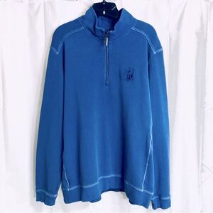 Tommy Bahama NFL Sport 100% Ribbed Cotton Long Sleeve Part Zip Sweater sz Large